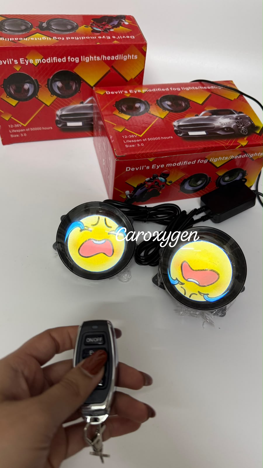 Car Oxygen Devil's Eye LED Projector Fog Lights