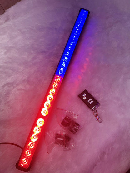 White ,Red and Blue LED Emergency Warning Strobe Lights Traffic Advisor Directional Safety Caution Warning Flashing Light Bar for Windshield Rooftop Trucks Police Cars (Square)