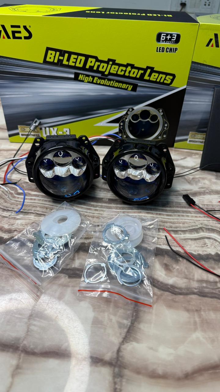 AES UX-3 Bi led 3 inch Triple Laser projector Lamp for Headlights 45W/80W Per Piece (1 Year Warranty