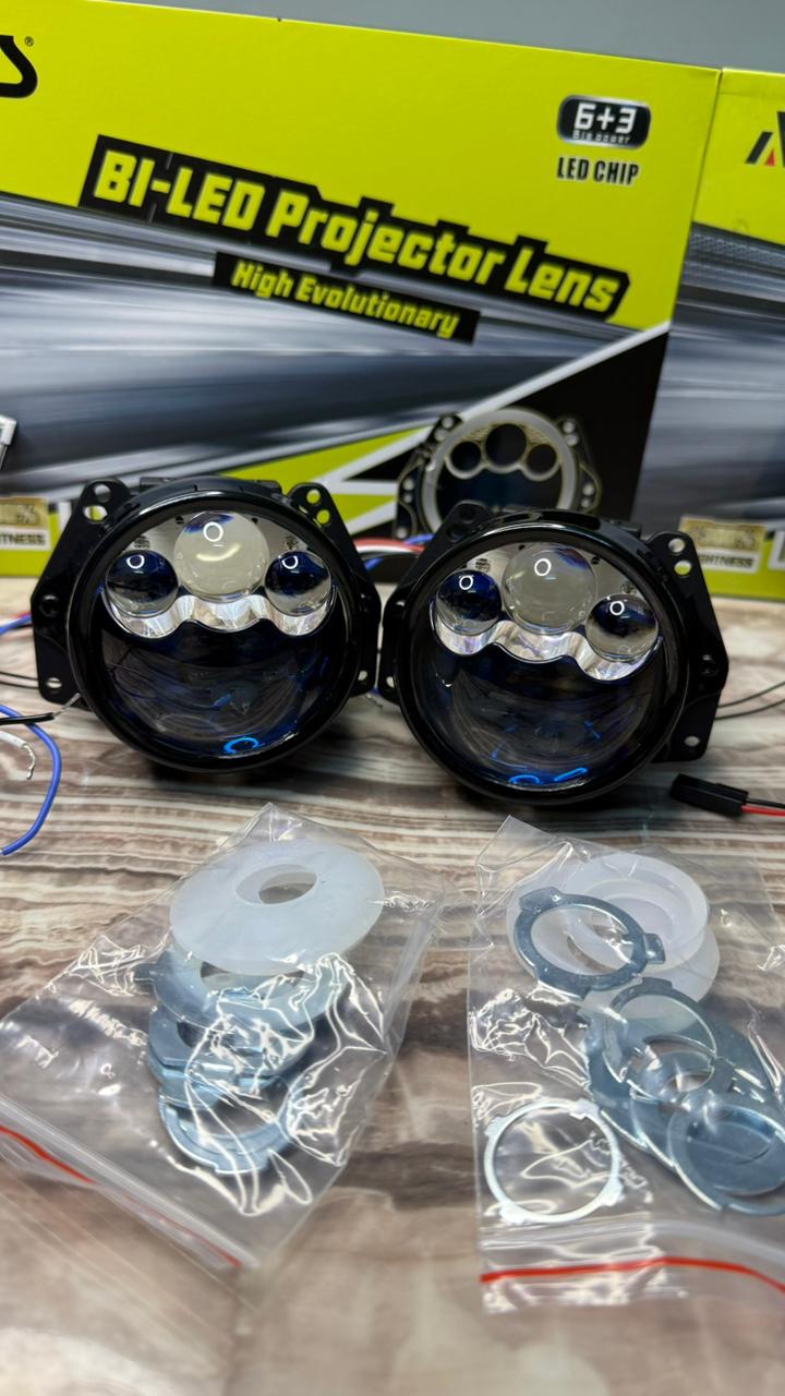 AES UX-3 Bi led 3 inch Triple Laser projector Lamp for Headlights 45W/80W Per Piece (1 Year Warranty