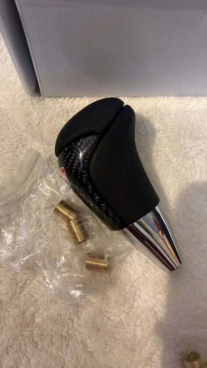 100 % Original Carbon GR Sport Car Gear Shift Knob | Premium Leather Finish with Carbon Fiber Design | Universal Manual Gear Knob | Sporty Interior Upgrade