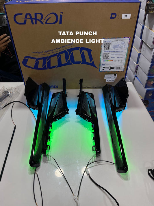 🔥CARDI Original Equipment Ambient Light Kit for Tata Punch (2021–2025) | 18 in 1 Interior RGB LED Lighting | Premium Dashboard & Door Panel Ambient Light | Plug & Play | Style-01