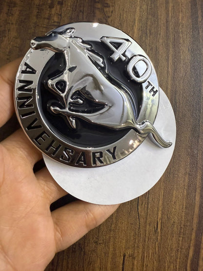 3D Metal 40TH Annivehsary Mustang STCIKER for CAR | Chrome Colour