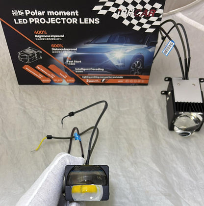 IPH - Polar Moment LED Projector Lens for Cars & Bikes | 400% Brighter Beam | 600% Longer Distance | Waterproof High Power LED Fog Projector Light