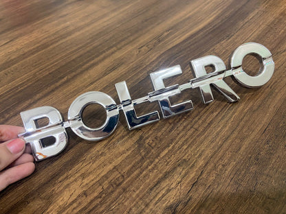 Bolero CAR Emblem Monogram/logo/Badge/Decals/3D/sticker ABS Plastic Colour (Silver,Chorme) Pack of 1 -(24 CM)