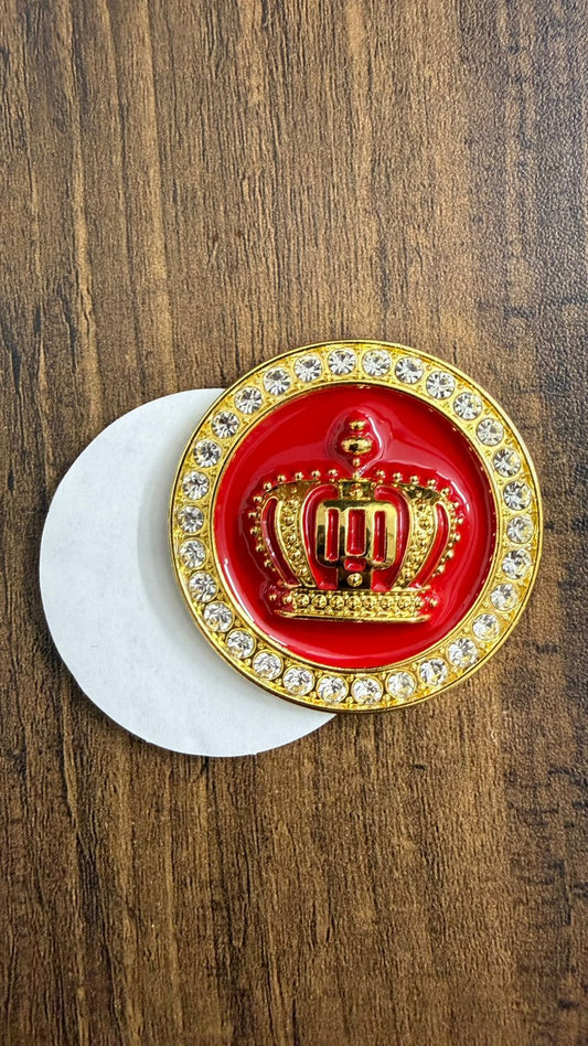 Luxury King Crown Car Sticker with Crystal Rhinestones | 3D Royal Emblem Badge | Size L-2,B-2 cm