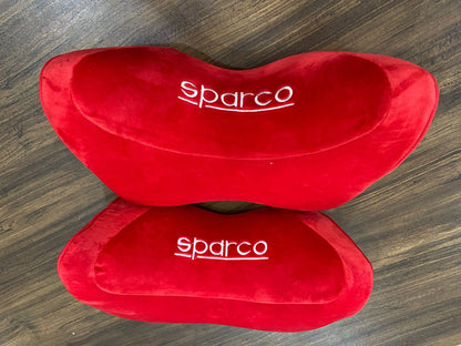 2 pcs Sparco soft memory cotton Pillow Seat Support Decor Headrest Backrest Cushion Hellaflush Neck Rest