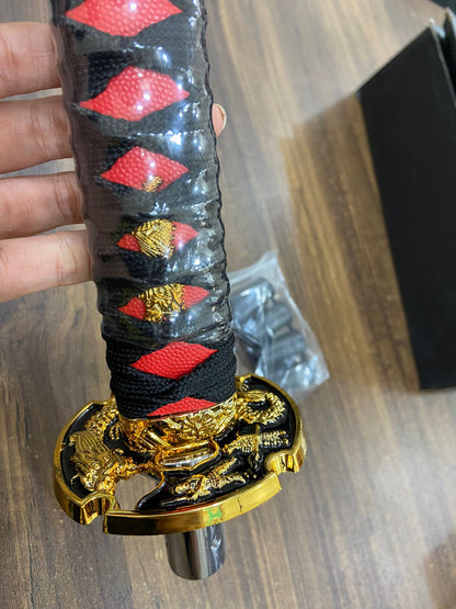 katna Desgin car Gear knob (Katana red 28 CM) (Specially for SUV)