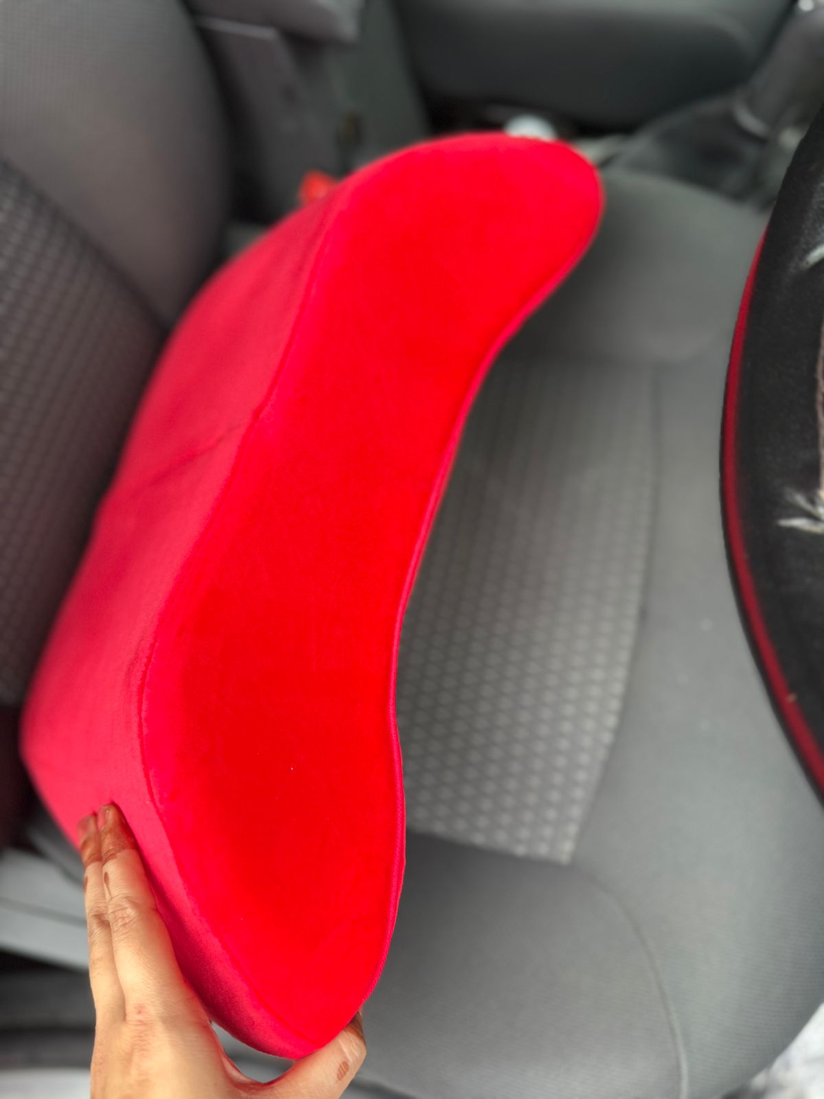 CarOxygen Sparco Car Seat Cushion – Premium Memory Foam Back Support Pillow for Long Drives, Office & Home Use – Ergonomic Lumbar Support Cushion 1 pcs