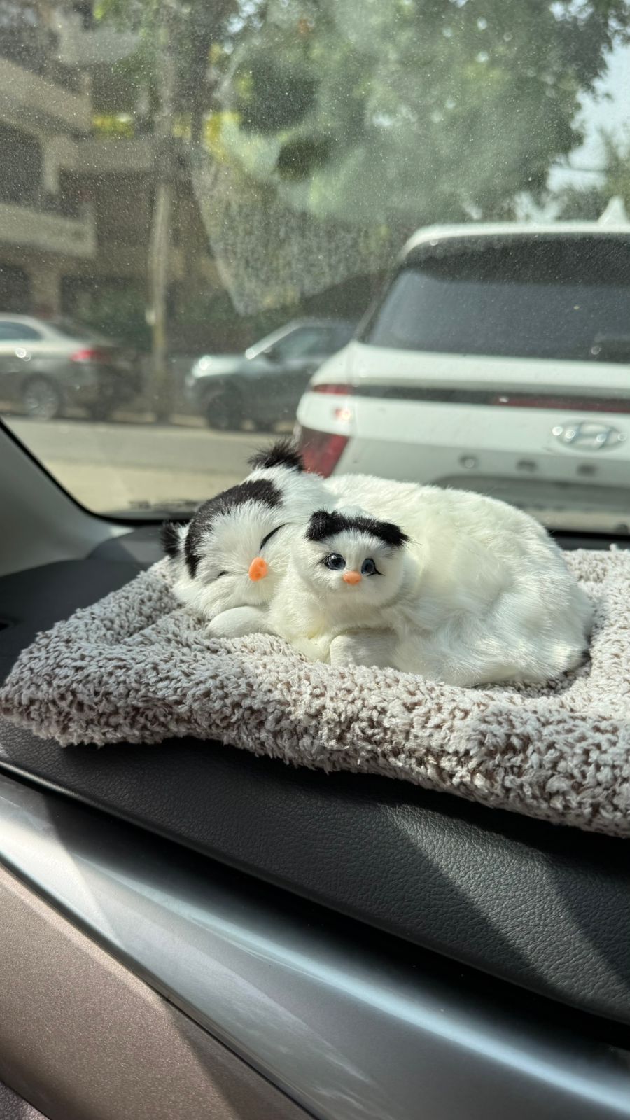 CarOxygen Sleeping Cat Plush Toy Car Interior Dashboard Decorative/Soft Accessories Figurines Showpiece for Car Dashboard
