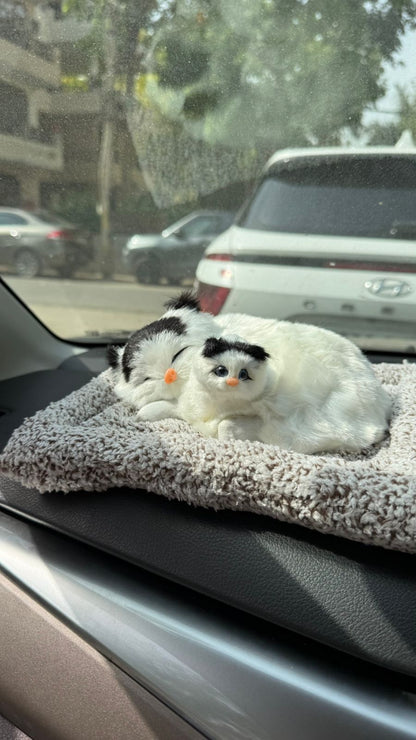 CarOxygen Sleeping Cat Plush Toy Car Interior Dashboard Decorative/Soft Accessories Figurines Showpiece for Car Dashboard