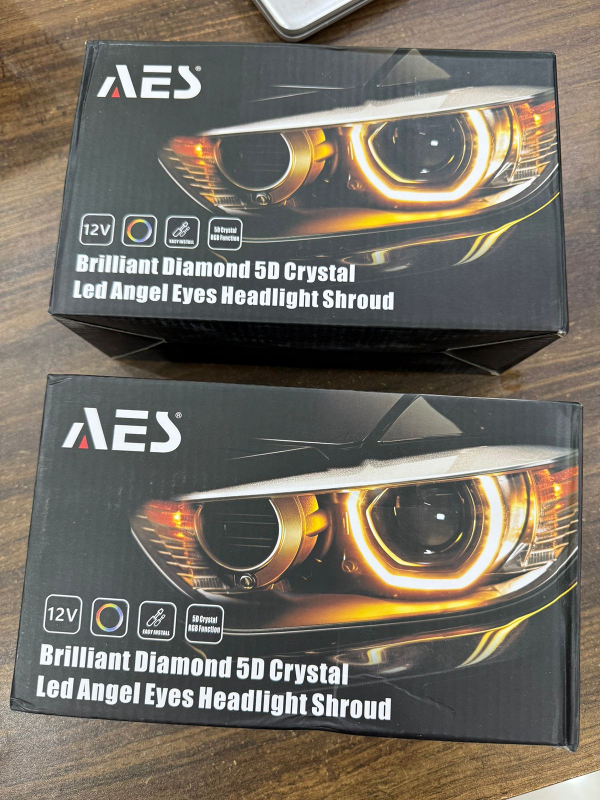 Brilliant Diamond 5D Crystal Led Angel Eyes Headlight Shroud