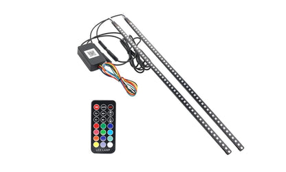 1 set 23.3 inch RGB Knight Rider lights 48 Led 5050 SMD Scanning Knight Rider Light Bar Strip W/Remote Control Turn Signal Third Brake Light M (RGB)