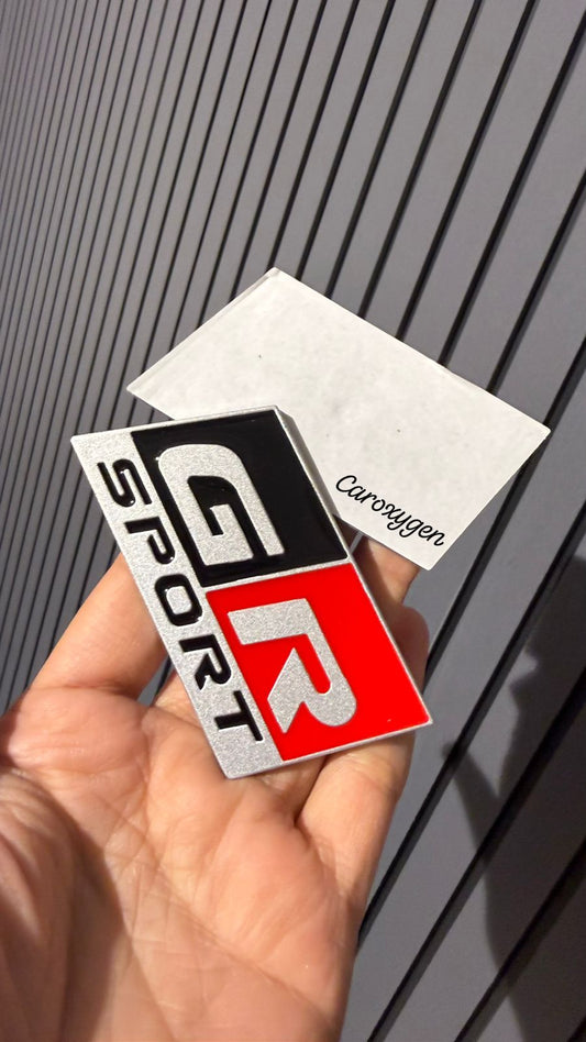 Chrome Plated 3D Car Logo Sticker GR SPORT  | Emblem Decals for Car Accessories. Compatible with Toyota. (Pack of 1)