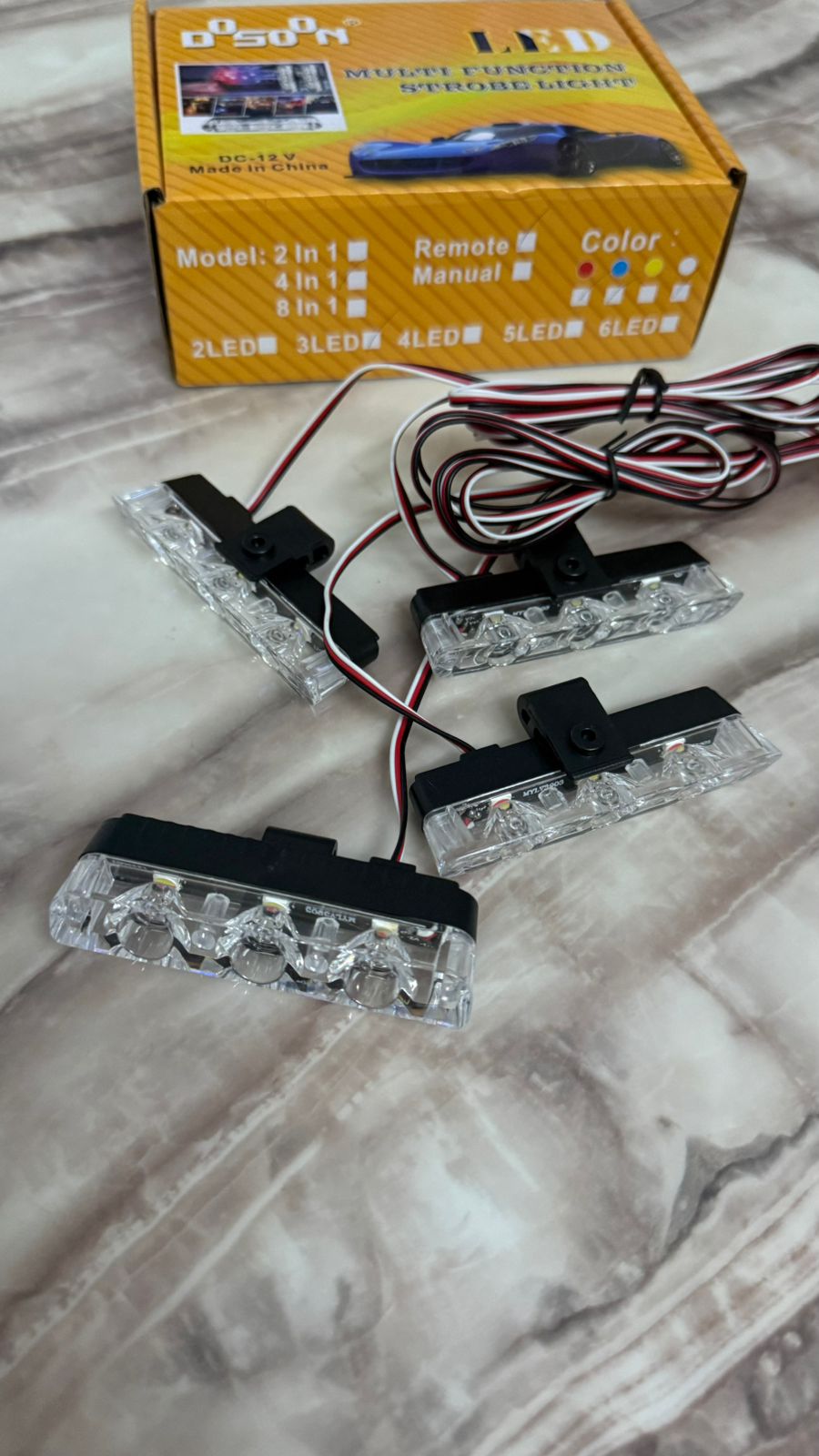 Caroxygen 4X4 Car Grill  , Blue /Red & White LED DRL Police Flasher Warning Light for Cars with Controller & Flashing Mode