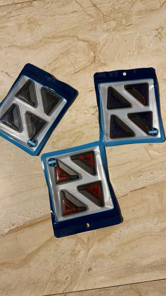 Universal Door Corner Triangle Car Reflector | Safety Warning Reflective Sticker | Bumper Corner Protector | Night Visibility Reflector | Universal Fit for Car, Bike & SUV | Pack of 4