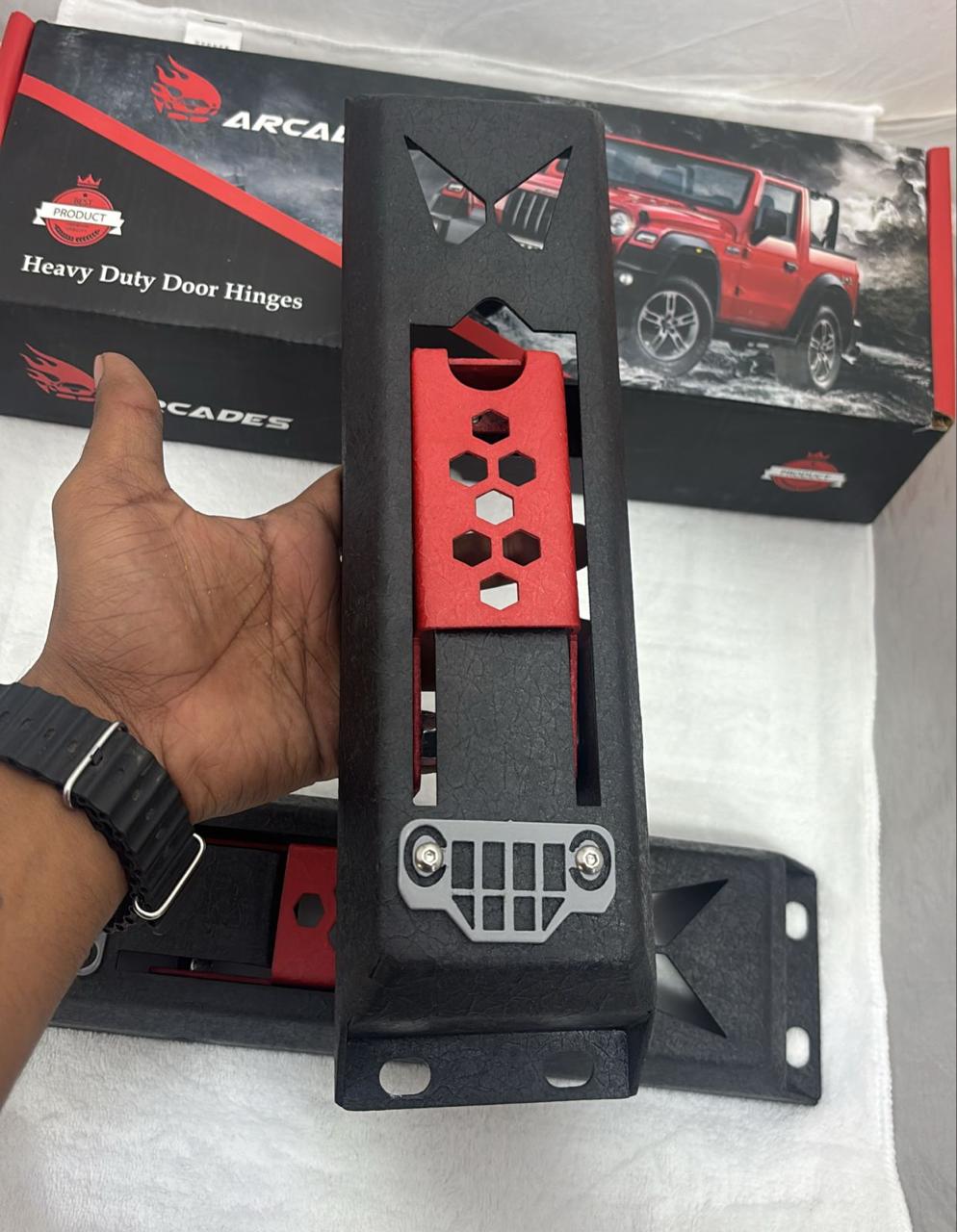 Caroxygen Door Hinges for Mahindra Thar | Premium Metal Door Hinge Thar Set of 2| Rugged Off-Road Styling Accessories |