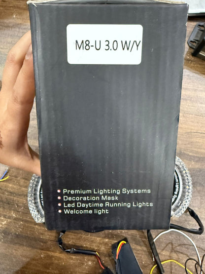 Brilliant Diamond 5D Crystal Led Angel Eyes Headlight Shroud