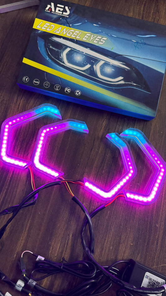 4PCS/Set RGB APP Angel Eyes LED Halo Rings 12V 24V Auto Car DRL Angel Eyes Led Headlights Car Accessories