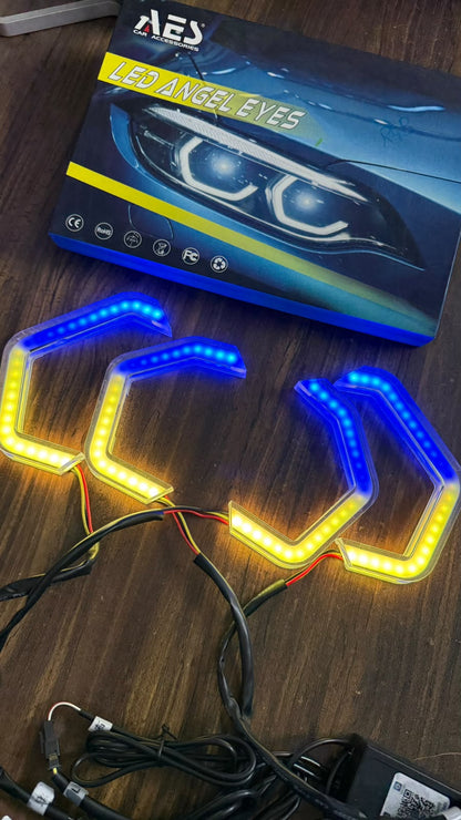 4PCS/Set RGB APP Angel Eyes LED Halo Rings 12V 24V Auto Car DRL Angel Eyes Led Headlights Car Accessories
