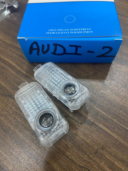 2Pcs LED Car Door Light HD Projector Welcome Lamp Puddle Lights Ghost Shadow Lights Compatible with Audi Series Model Accessories