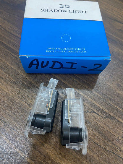 2Pcs LED Car Door Light HD Projector Welcome Lamp Puddle Lights Ghost Shadow Lights Compatible with Audi Series Model Accessories