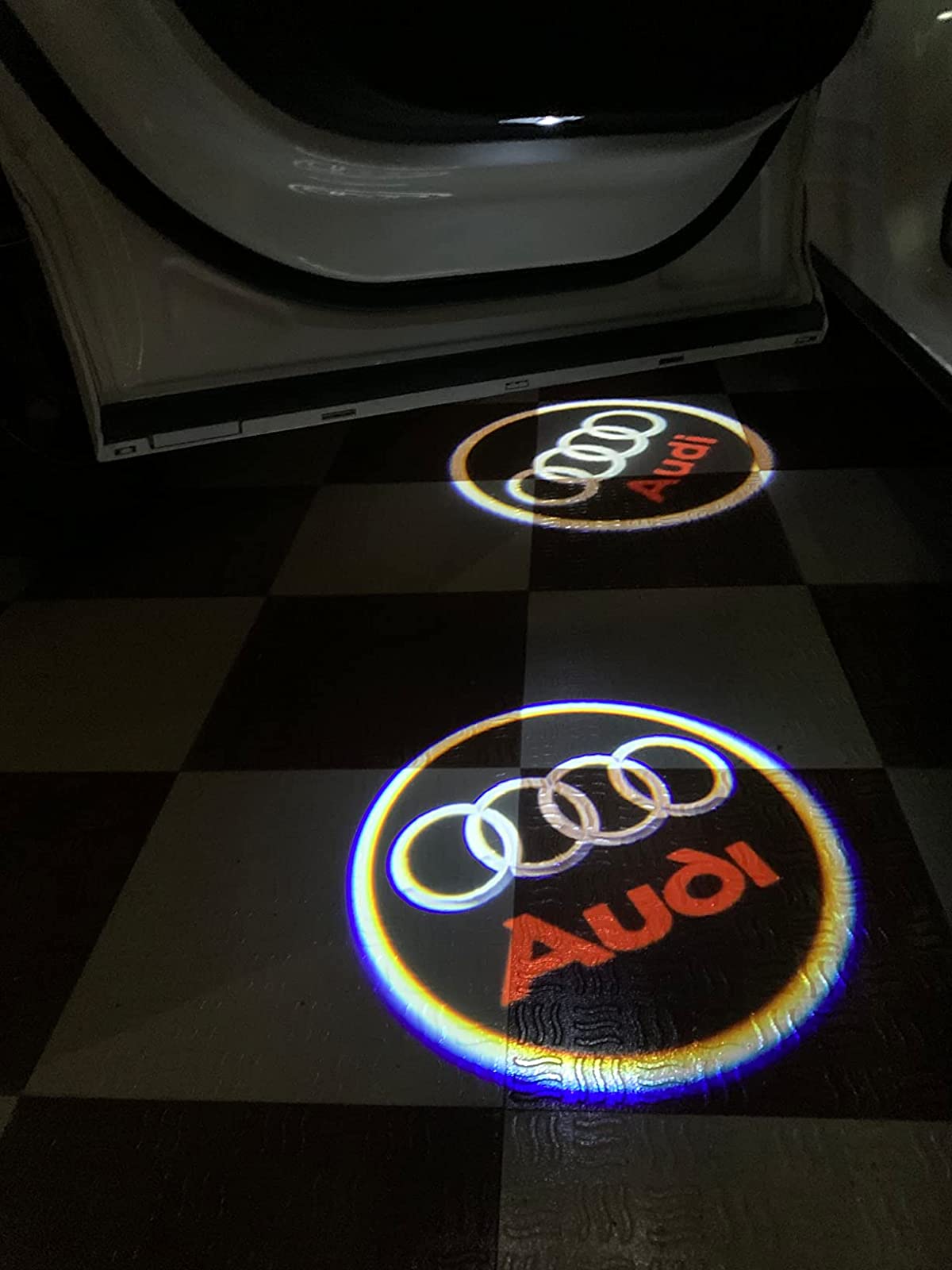 2Pcs Audi 3D LOGO GHOST LASER PROJECTOR DOOR UNDER PUDDLE LIGHTS FOR AUDI A4