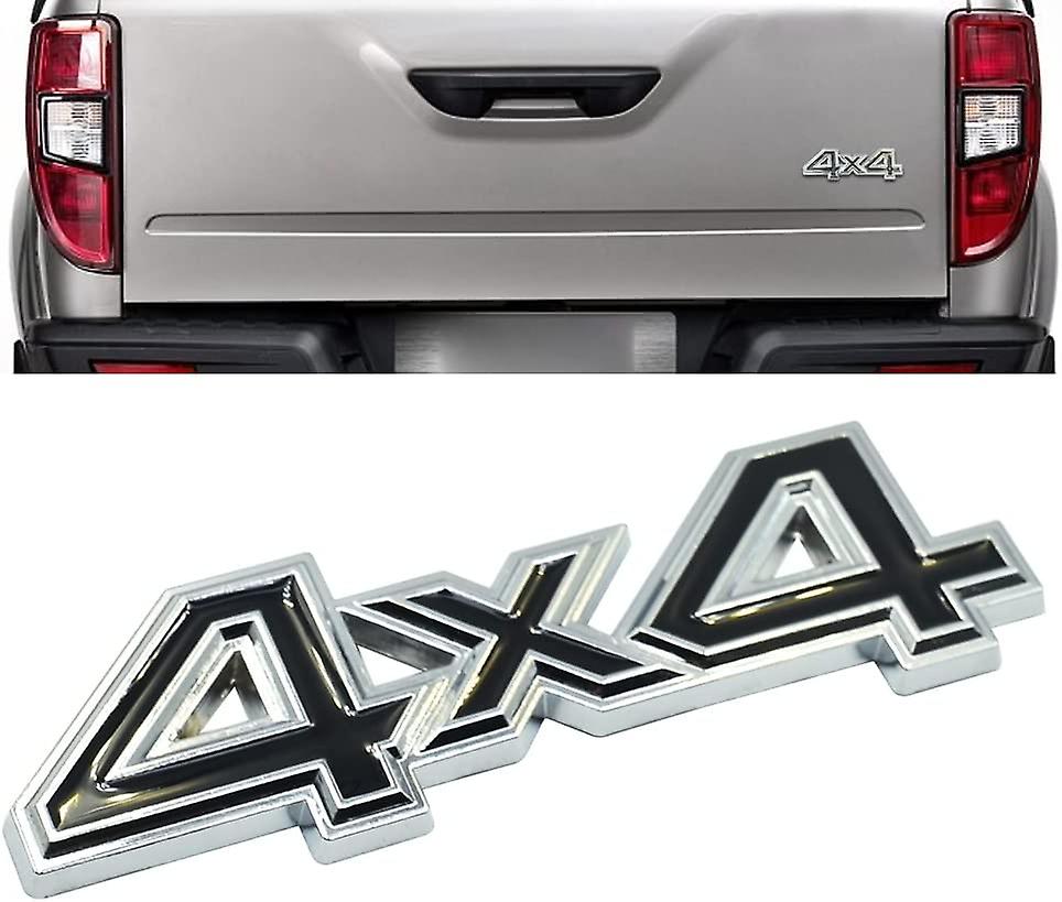 3D Metal 4X4 Four-Wheel Drive Car Sticker Emblem Badge For Universal Cars (Red Black)