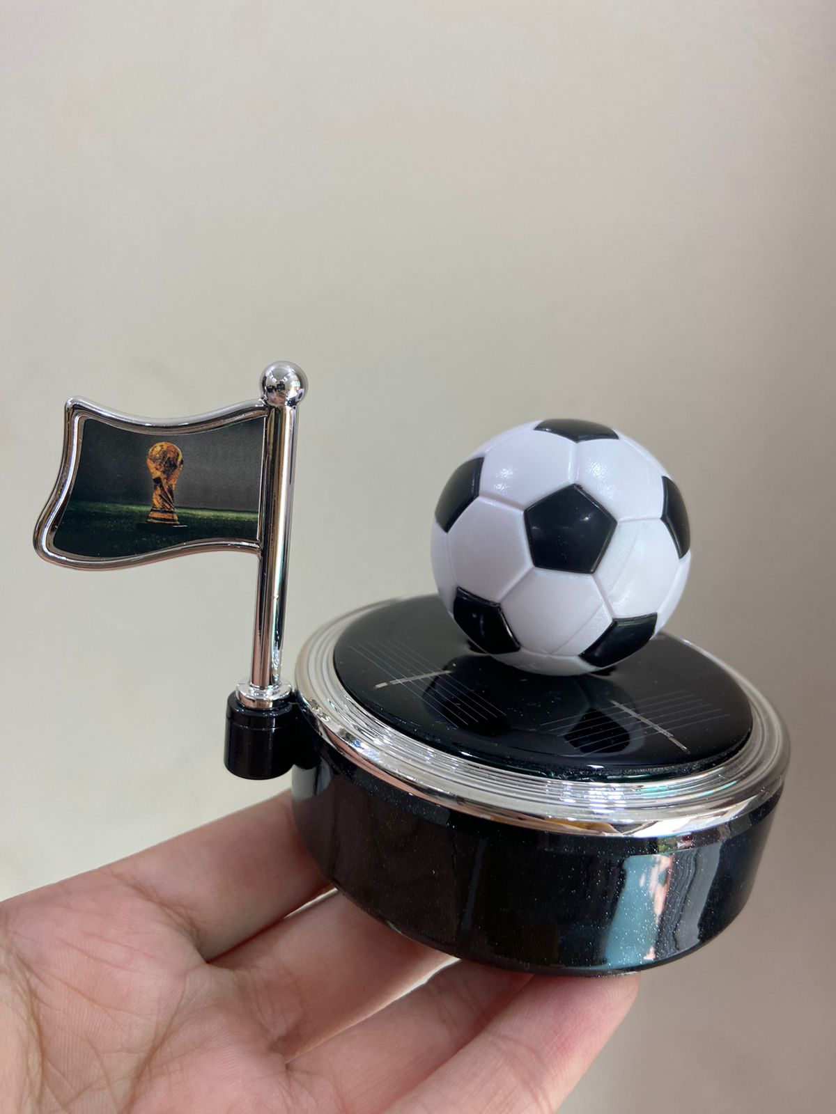 Football rotating car perfume seat alloy solar car interior aromatherapy ornaments decorative air freshener