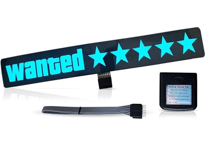 Wanted 5 Star LED Car Sticker Light Window Windshield Door Sticker LED Sigh Light Panel