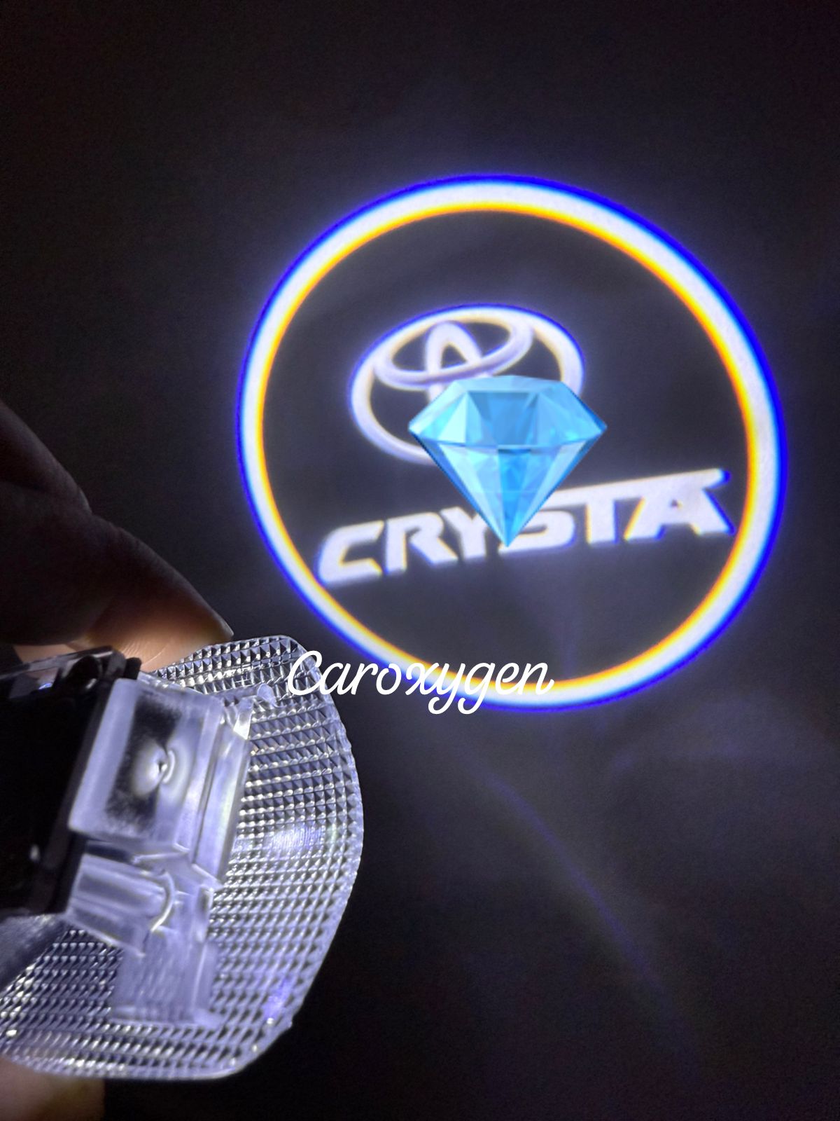 LED Welcome logo Entry Plug and Play Ghost Shadow Projector Car Door Light for Toyota Innova Crysta (White) - 2 Pieces