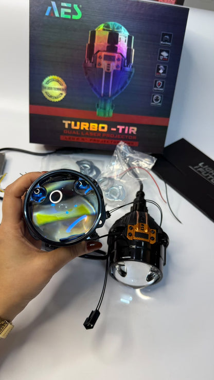 AES Turbo-TIR Dual Laser LED Headlight Projector Lens for Cars 1 year warranty