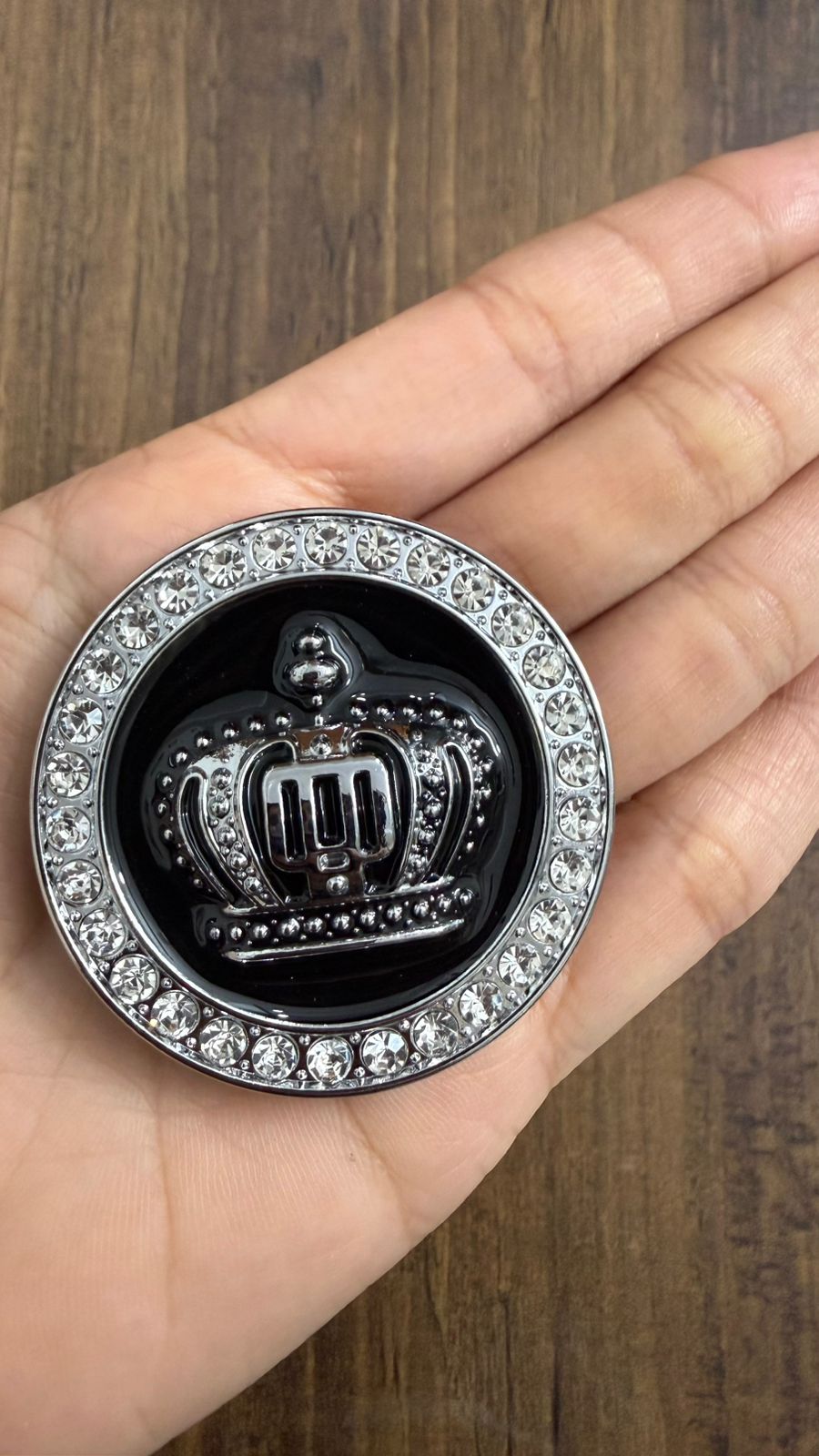 Luxury King Crown Car Sticker with Crystal Rhinestones | 3D Royal Emblem Badge | Size L-2,B-2 cm
