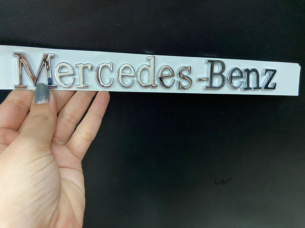 Mercedes Hand Lettering Chrome Letter Emblem 3D Logo Nameplate Badge Decoration for Mercedes-B ...