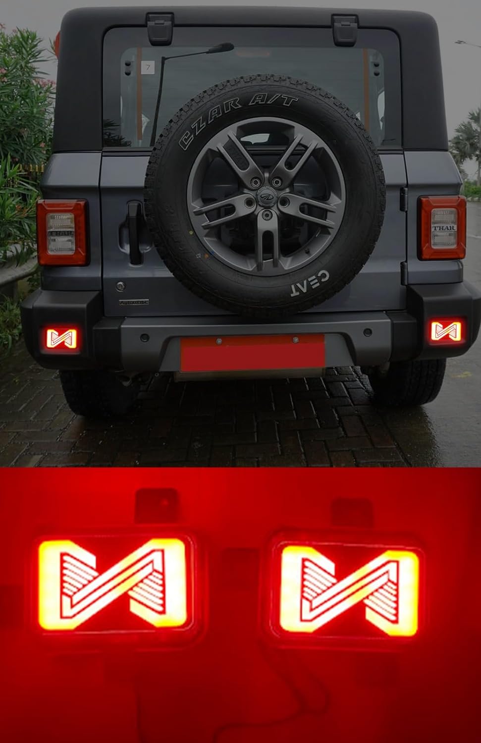 THAR REAR REFLECTOR LIGHT/THAR BUMPER LIGHT (set of 2) WITH INDICATOR Car Reflector Light (Red)