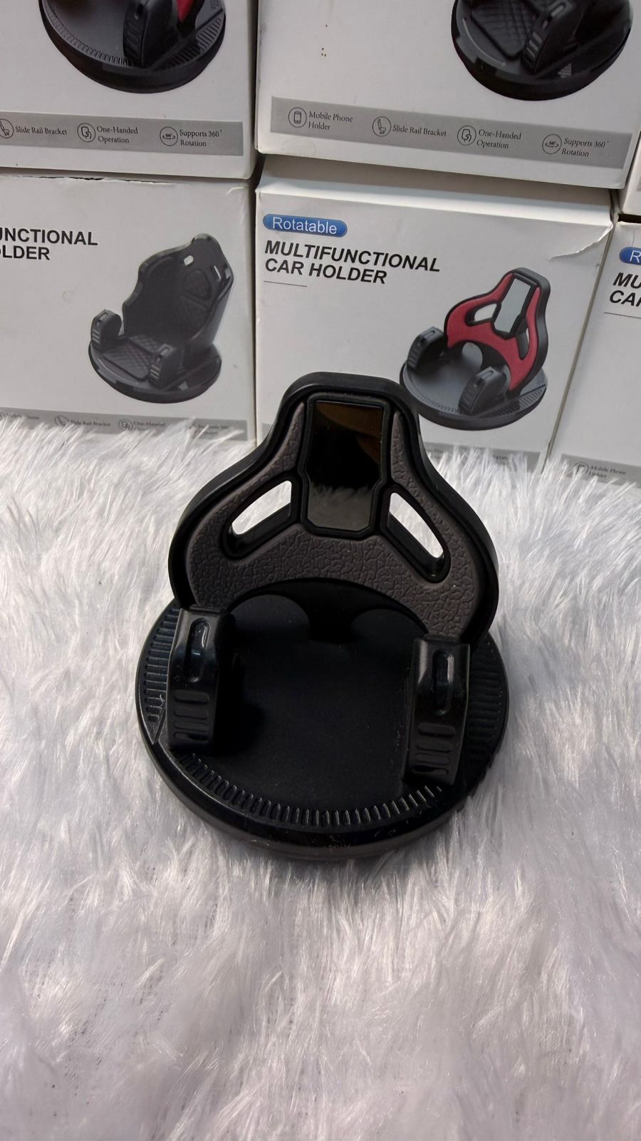 Rotatable Multifunctional Car Mobile Holder | 360° Adjustable Dashboard Phone Stand | Universal Smartphone Mount for Car Size-79x79x72mm