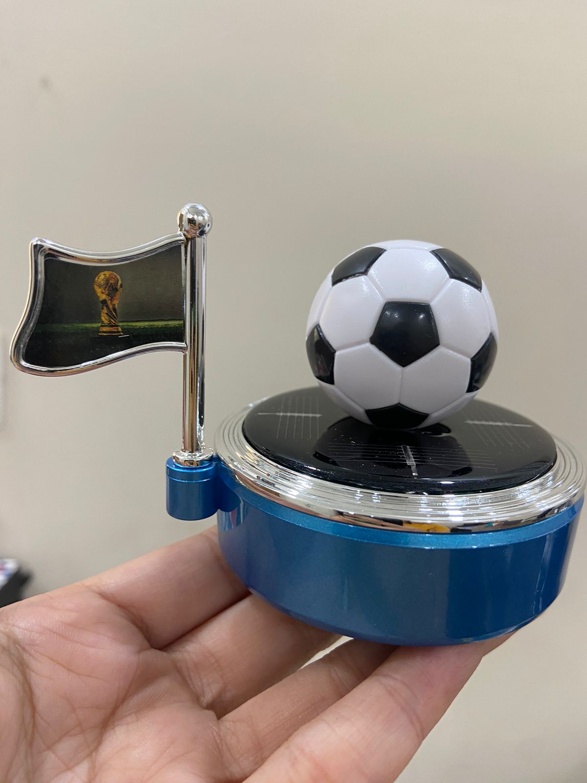 Football rotating car perfume seat alloy solar car interior aromatherapy ornaments decorative air freshener