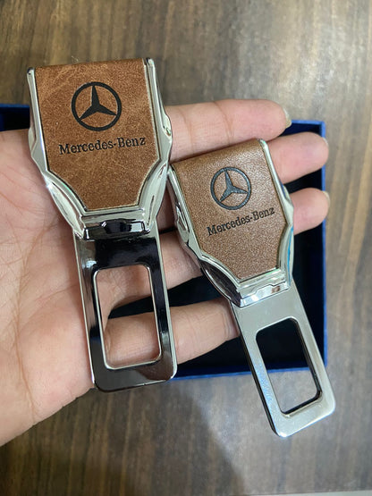 CAR SEAT BELT BUCKLE LEATHER PROTECTIVE COVER (2PCS) with Logo