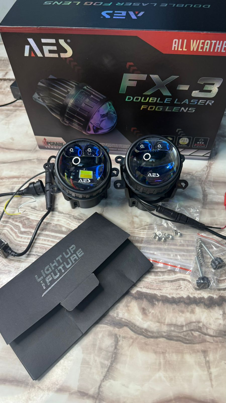 AES FX3 New Launch Double Laser Fog Lens Projector Light (Set of 2)
