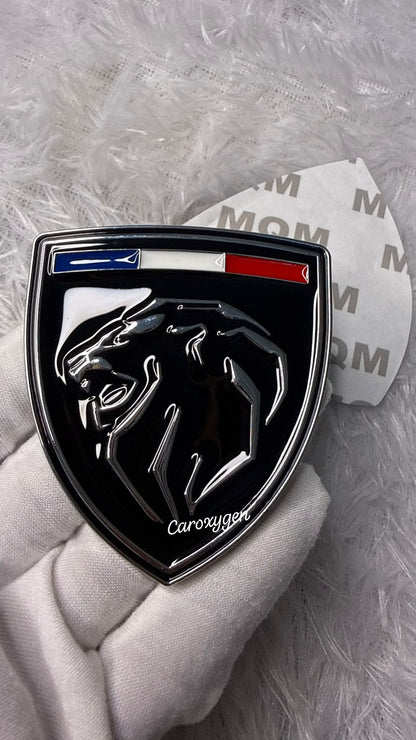 Caroxyen Tiger Shield Car Emblem Sticker – Premium 3D Metal Finish
