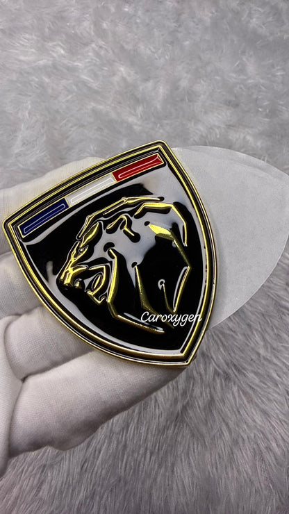 Caroxyen Tiger Shield Car Emblem Sticker – Premium 3D Metal Finish