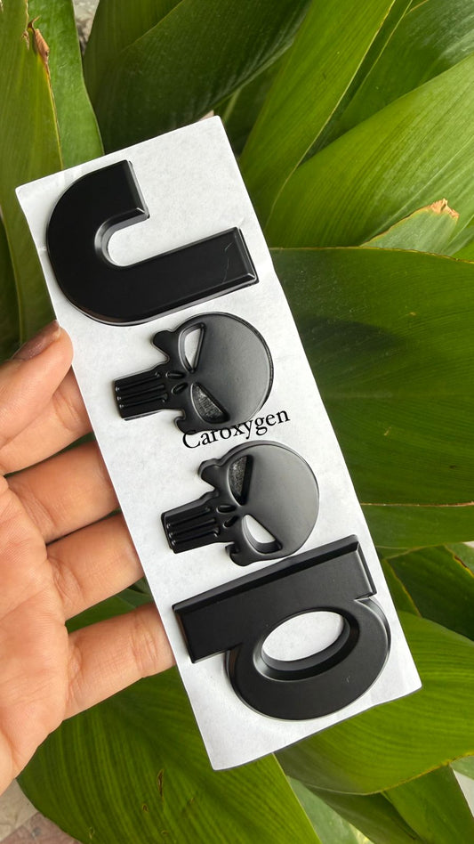 3D Metal For Jeep Skull Emblem Badge Sticker Premium Chrome Finish Decorative Logo