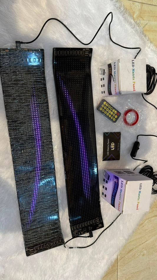 Caroxygen RGB LED Matrix Display Panel for Car Windshield | Bluetooth APP Control | Programmable Scrolling Text, Emojis & Animations