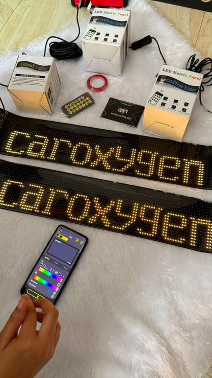 Caroxygen RGB LED Matrix Display Panel for Car Windshield | Bluetooth APP Control | Programmable Scrolling Text, Emojis & Animations