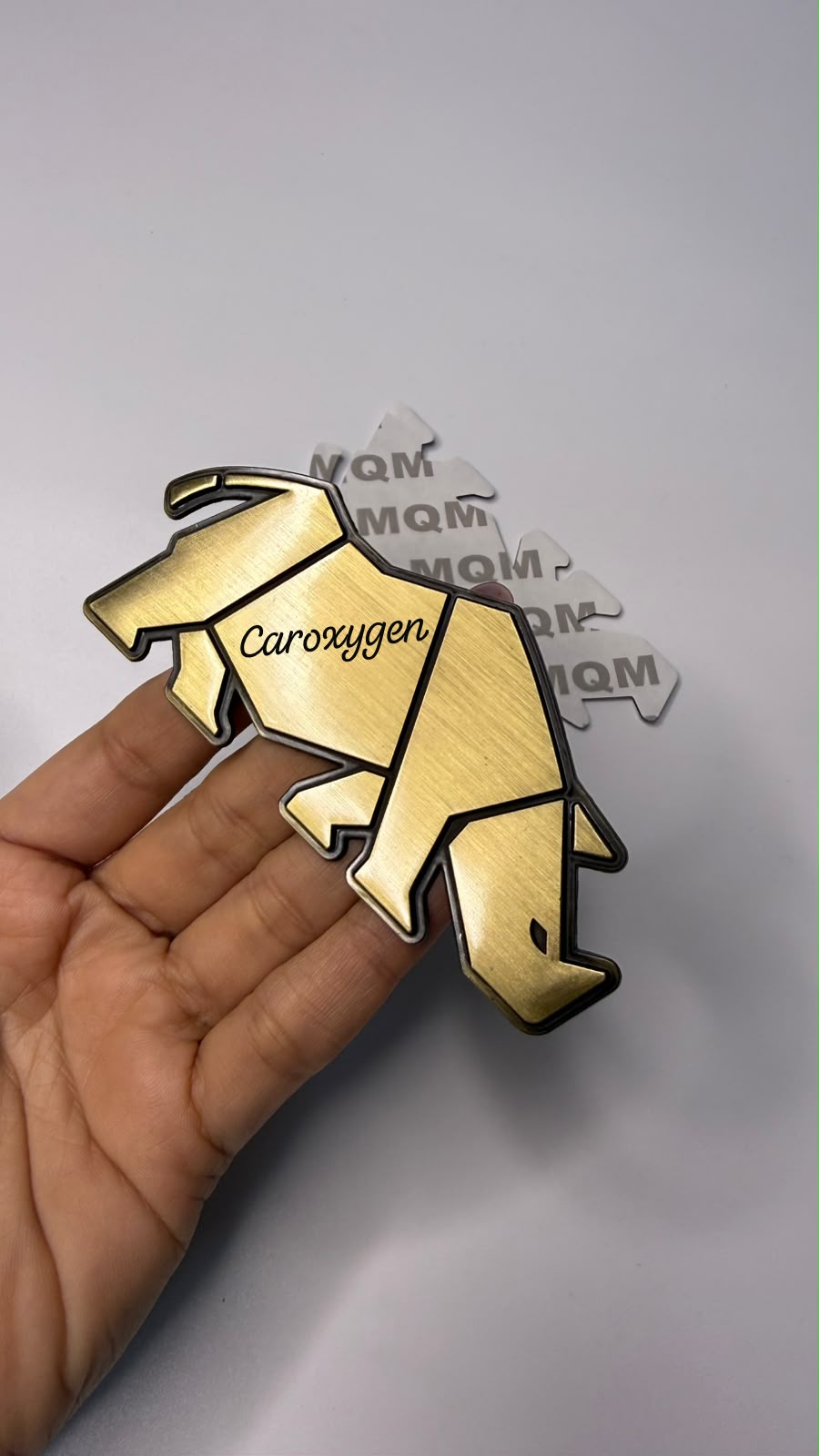 Premium 3D Animal Metal Car Sticker – Stylish Geometric Design |