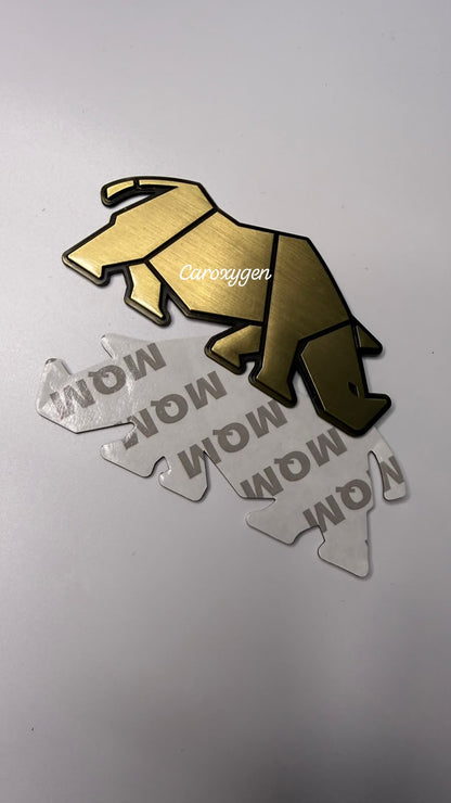 Premium 3D Animal Metal Car Sticker – Stylish Geometric Design |