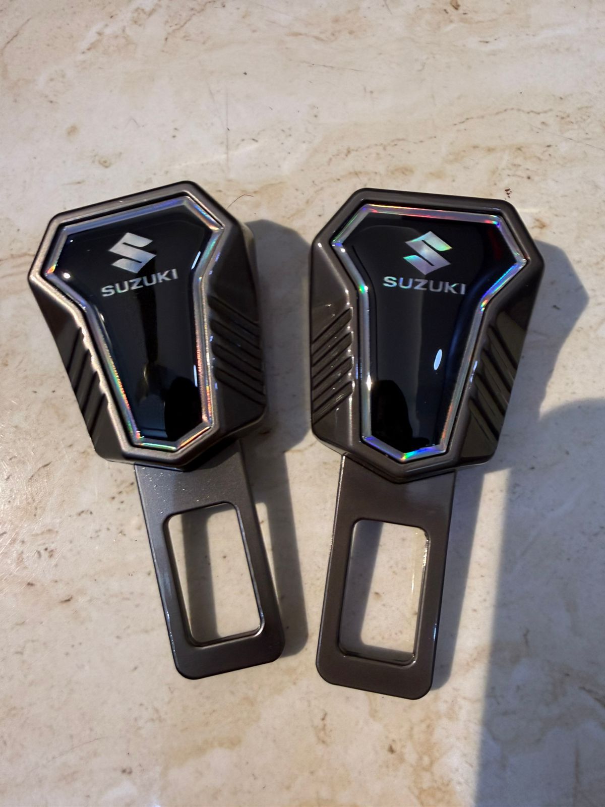 Caroxygen (2in1) Seat Belt Alarm Stopper Buckle & Holder (Pack of 2 )