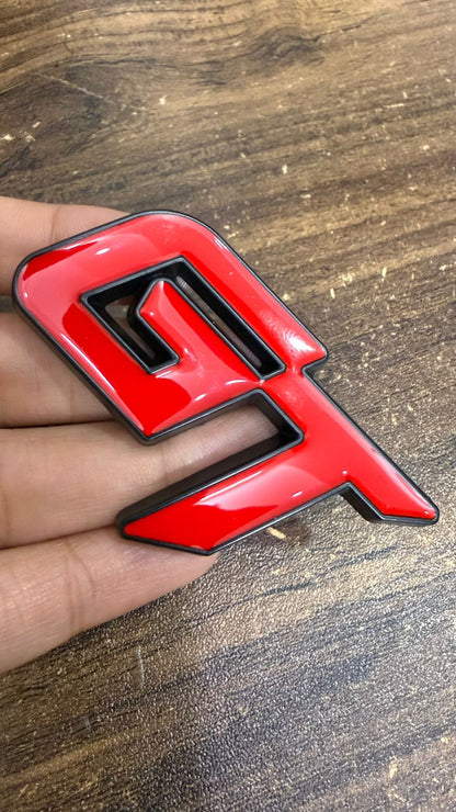 GT Car Badge 3D Logo Metal Emblem Automotive Sticker Decal Flexes to Cars, Motorcycles, Laptops, Windows, Any Smooth Surface 6 cm X 3.8 cm Red & Silver