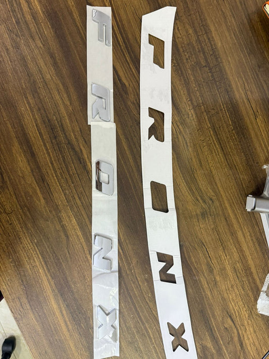 Caroxyen Fronx Car 3D Bonnet Letter Alphabets Names Logo, Chrome, Emblem Sticker for Maruti Suzuki Fronx, Car Monogram with Adhesive, Silver, Pack of 1,