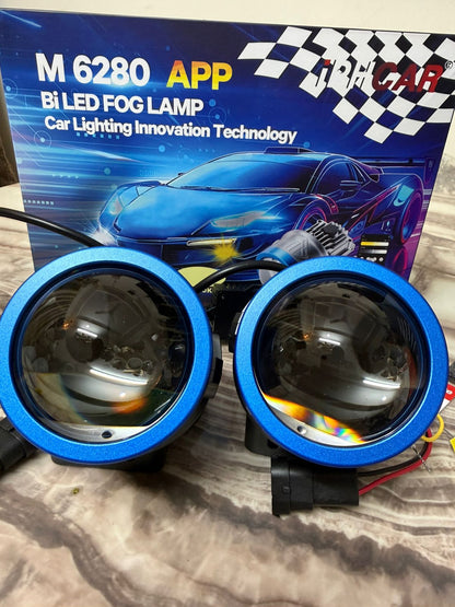 CarOxygen IPH M6280 APP Bi-LED Fog Lamp Projector - Fits All 3 Inch Fog Lamp Housing, 3 Color Modes, IP67 Waterproof